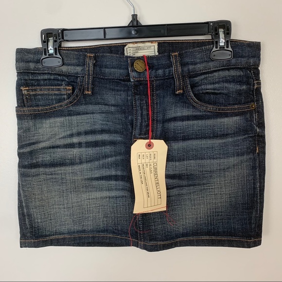 CURRENT/ELLIOTT 5 Pocket Denim Mini Skirt Indigo Sun Size 26 Y2K Retro - Picture 2 of 8